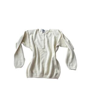 Vintage Club Sportif de Paris Cream Floral Button Knit Cardigan